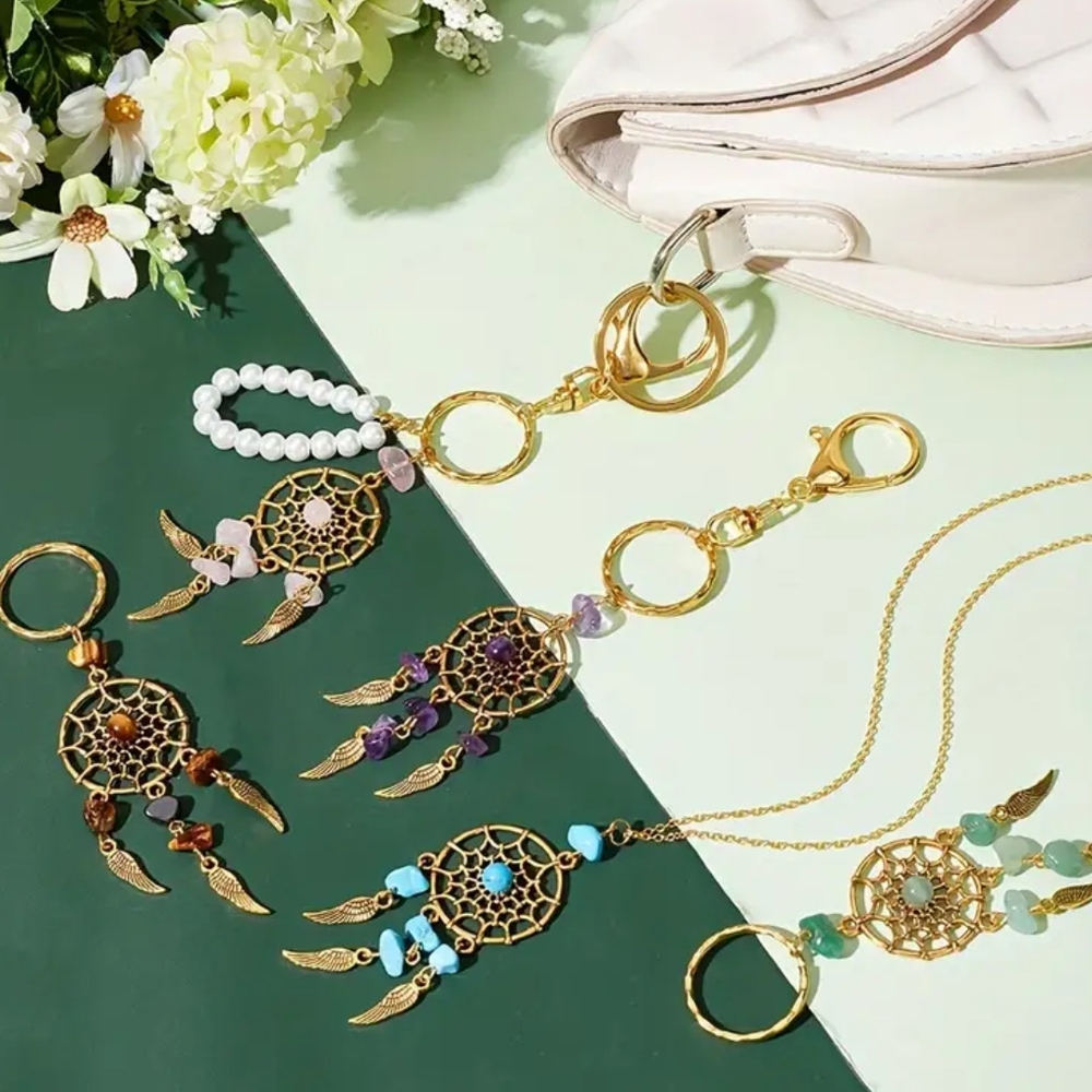 Gold Dreamcatcher Keychain